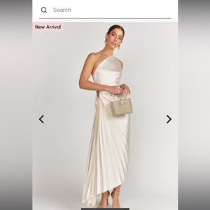 New York & Co. pleated one shoulder dress.